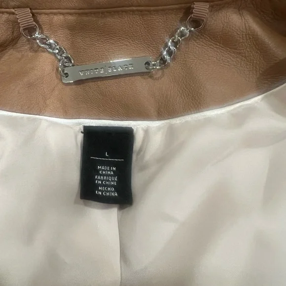 ✨✨✨White House Black Market Light Brown/ Carmel GENUINE Leather Jacket✨✨✨ - Picture 6 of 10